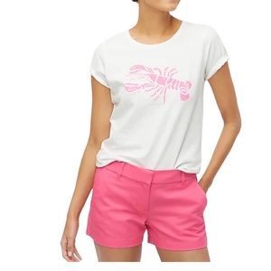 J. Crew Factory Size M Collector Crewneck Tee Hot Pink Lobster Graphic